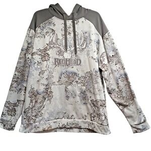 RED HEAD-Womens Pullover Hoodie Tundra Sweatshirt XL White/Gray Hunting Deer